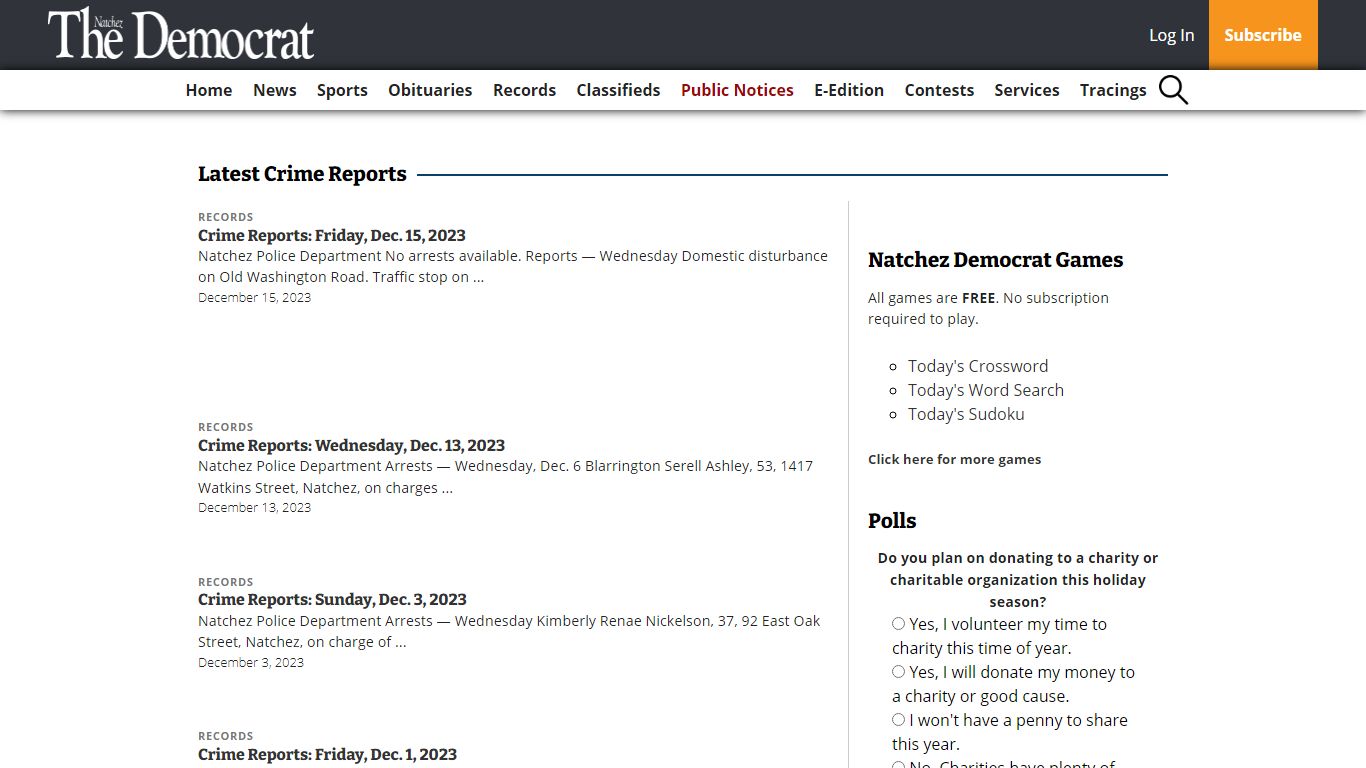 Crime Reports | Mississippi's Best Community Newspaper