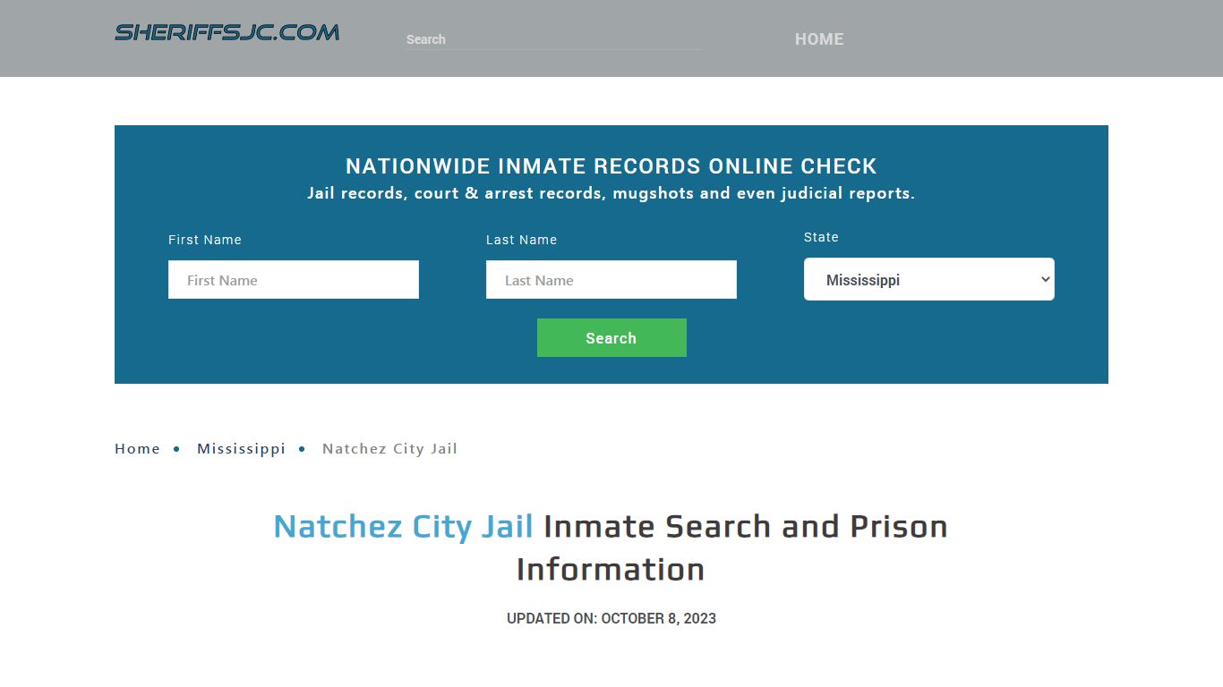 Natchez City Jail Inmate Search, Visitation, Phone no. & Mailing ...